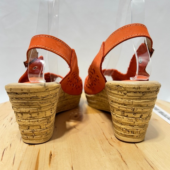 Spring Step Women's Chaya Orange Wedge Open Toe Sandal NWOB - Size 40 EUR & 9 US - Picture 6 of 10